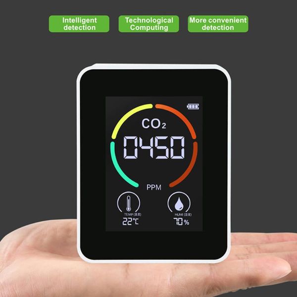 Analizzatori di gas Air Monitor CO2 Rivelatore di anidride carbonica Serra Magazzino Qualità Temperatura Umidità Misuratore di misurazione veloce