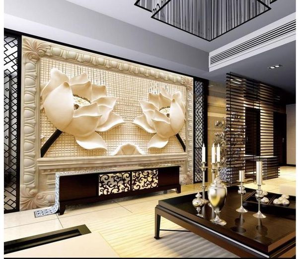 

wallpapers personality wall mural wallpaper painting flower sandstone relief custom any size