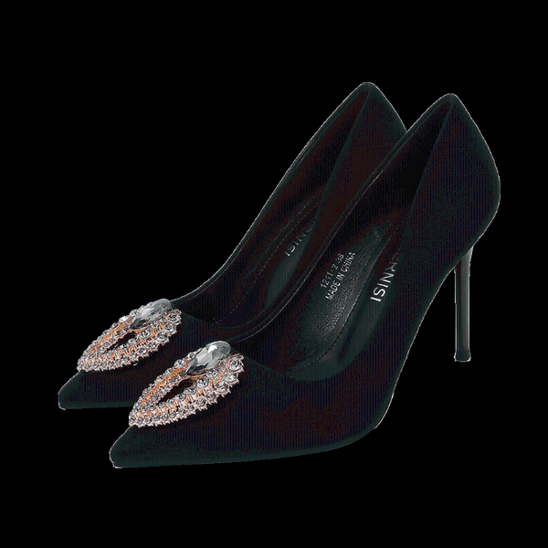 

dress shoes plus:35-45 46 stilettos woman pointed toe zapatos mujer thin heels ladies wedding flock stiletto fashion show pumps, Black