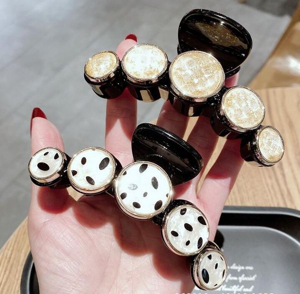 

fashion women girls hair claw clamps plastic hair crab hairpin vintage casual female claw clip ponytail holder hair party accessories, Slivery;golden