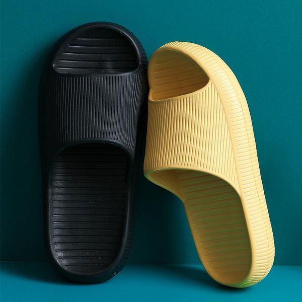 

2021 new women summer slippers soft eva lovers indoor bathroom platform slipper home floor shoes female male fashion slides, Black