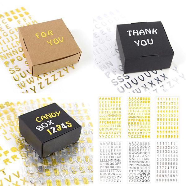 

gift wrap 3sheets/lot gold and silver letters number stickers 18*9.5cm notebook diary scrapbook children's toys supplies