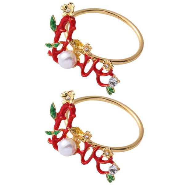 

napkin rings 2pcs christmas ring metal dinner buckle decorative clasps