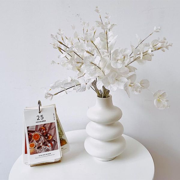 

vases nordic white geometric ceramic flower vase decoration home office livingroom plant wedding arrangement table