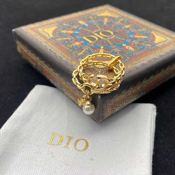 

d family double layer fine rope pearl star pendant ring female di cd letter fashion minority design, Silver