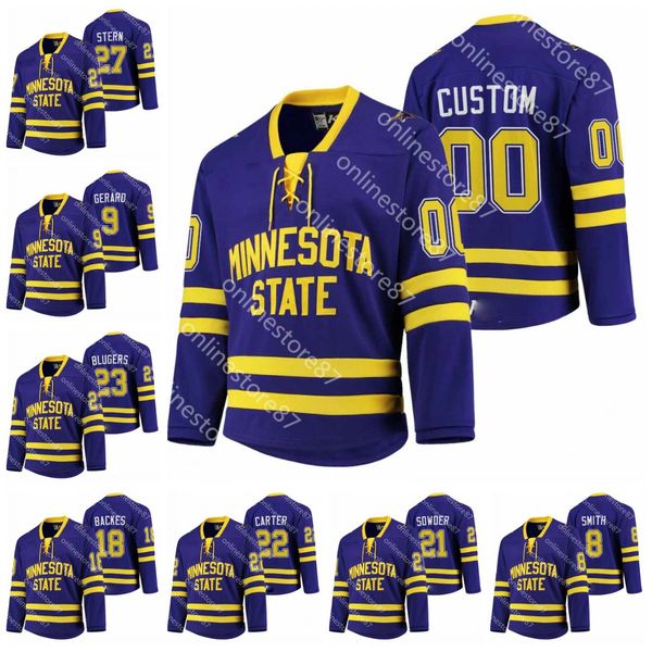 

college david backes ncaa dryden mckay hockey jerseys customize any name and number personality embroidery jersey, Black