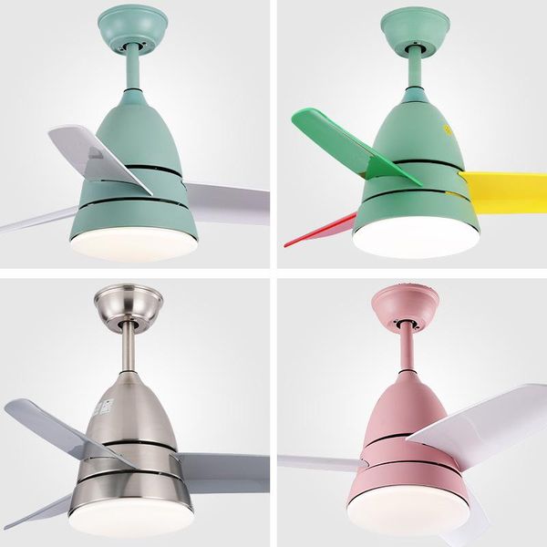 

modern simple mini traditional led ceiling fan with light family living room dining room children's girl bedroom fan lamp