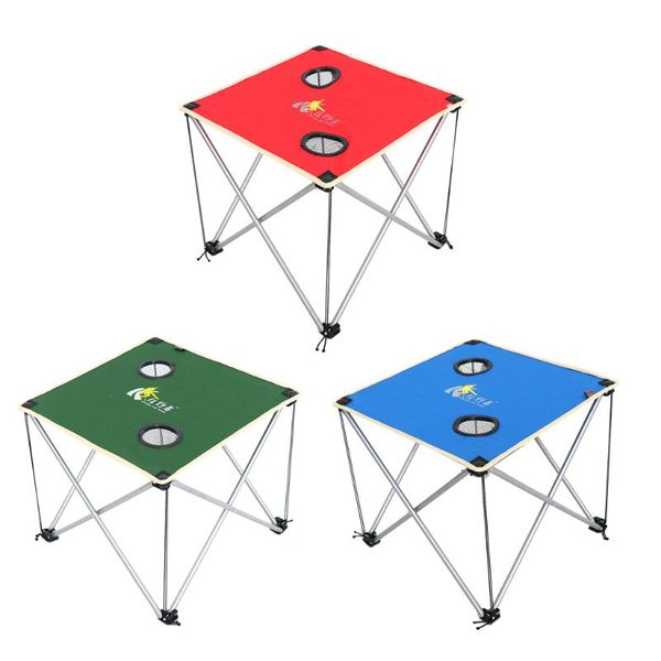 

outdoor camping aluminium alloy foldable table picnic portable desk lightweight camping tables with mesh hole for bottle