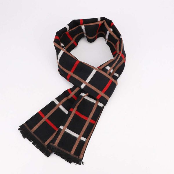 

autumn and winter scarf warm cashmere plaid tassel men's bib jacquard shengzhou, Blue;gray