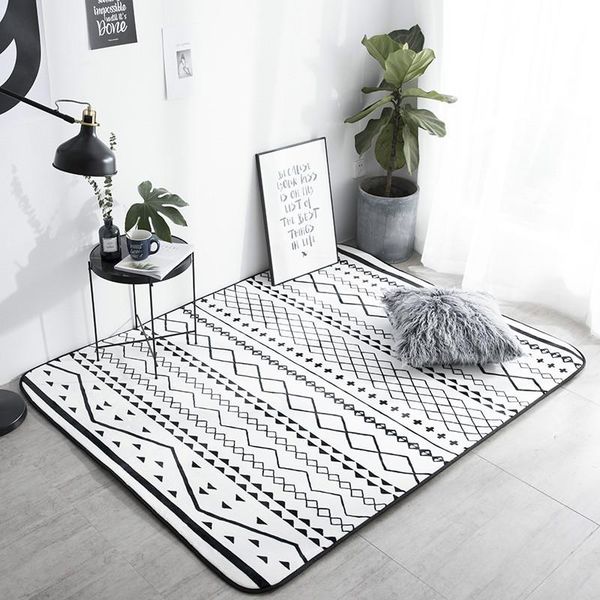 

cushion/decorative pillow europe geometric living room carpet simple cotton doormat non-slip retro kitchen bedroom bedside mats machine wash