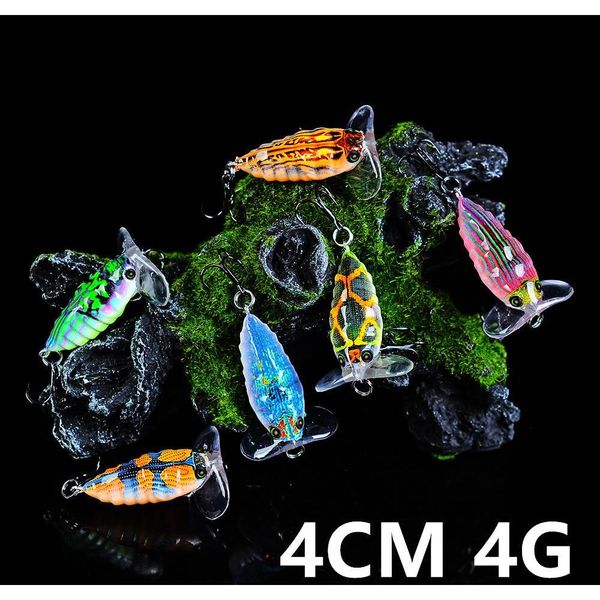 

mixed 6 color 4cm 4g cicada fishing hooks fishhooks 8# hook plastic hard baits & lures pesca fishing tack jlldhk ladyshome