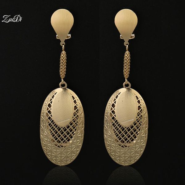 

earrings & necklace zuodi fashion jewelry 2021 long drop dangle women zircon gold for wedding party daily wear gift, Silver