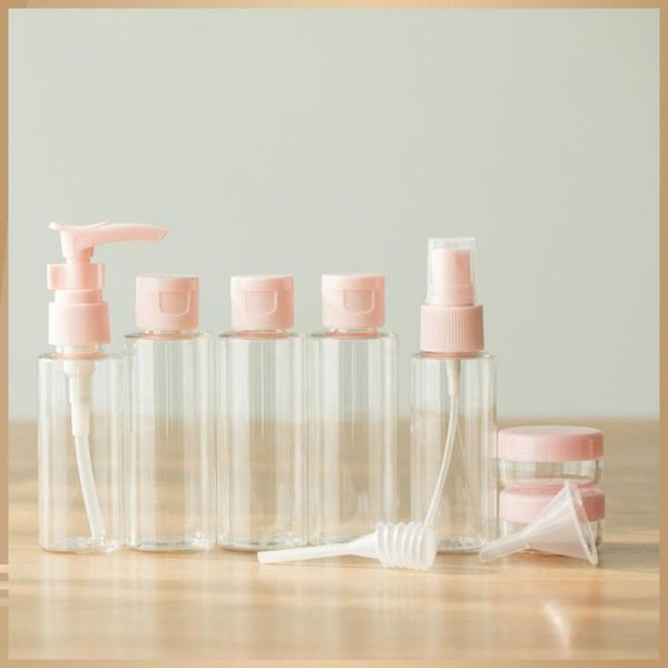 

storage bottles & jars 9pcs travel cosmetics bottle set pro wash bag cosmetic spray shampoo points bottling container
