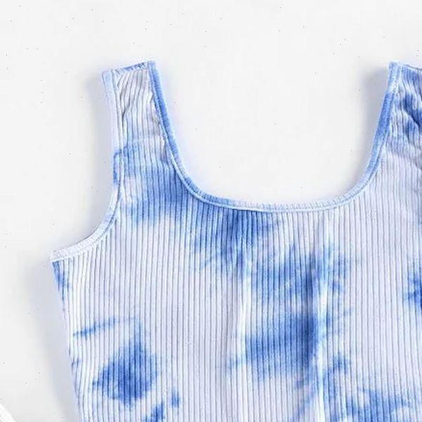 

women tie dye print vest sleeveless ladies crop tank shirts camis summer fashion slim casual basic female streetwear, White