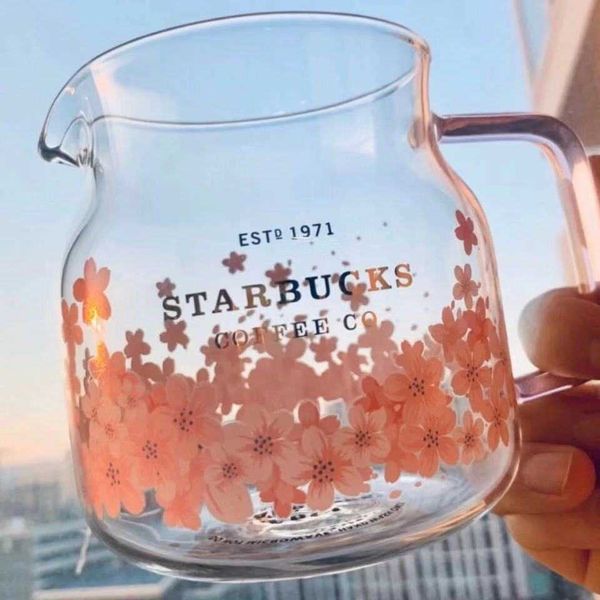 

2021 korea starbucks mugs sakura series pink teapot glass 570mlhqjh