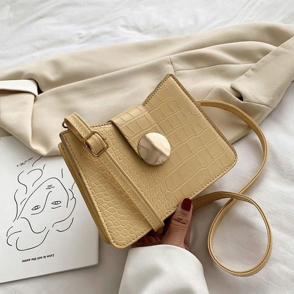 

evening bags crocodile pattern shoulder bag fashion solid color buckle messenger elegant temperament pu leather handbag