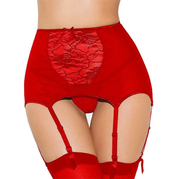S-3XL Sexy erótico lingerie mulheres de cintura alta cintura laço cinto para meia cinto sexy suspender lingerie erótico plus size y0911