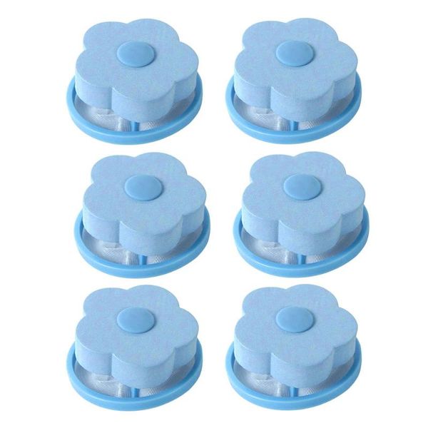 

2/6 pcs flower shape laundry filter bag washing machine floating laundry ball dirty fiber collector home cleaning tool