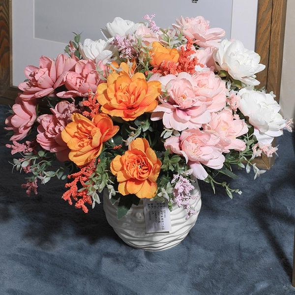 

decorative flowers & wreaths 30cm simulation fragrant snow orchid flower 5 branch head home party diy decoration wedding plant wall silk r9