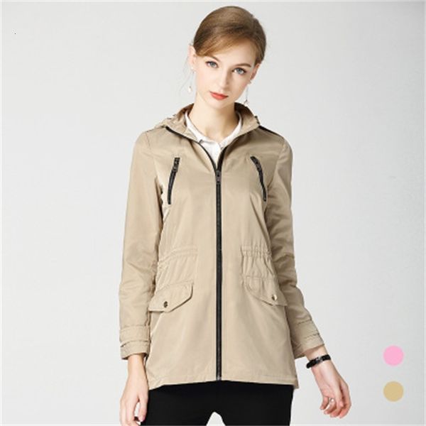 

new casual autumn with hood solid color zipper loose b6 fine jacket mirg, Tan;black