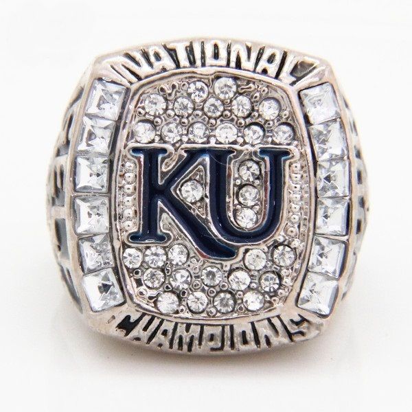 

designer 2008 kansas jayhawks self national championship ring, Golden;silver
