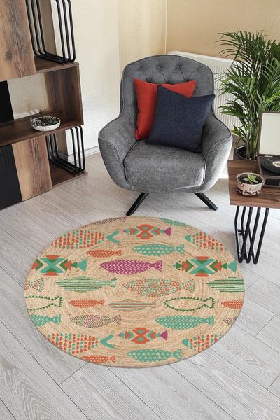 

carpets colorful fish jute rug