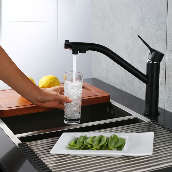 

kitchen faucets wholesale 360 swivel chrome or matte black 3 way drink ro water tap tri flow reverse osmosis h34x