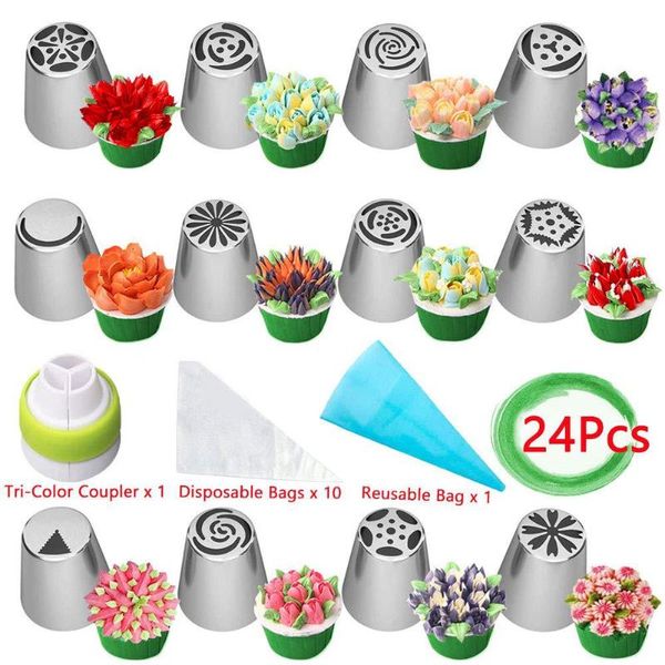 

baking & pastry tools 24-piece set decorating mouth integrated cake bag cream