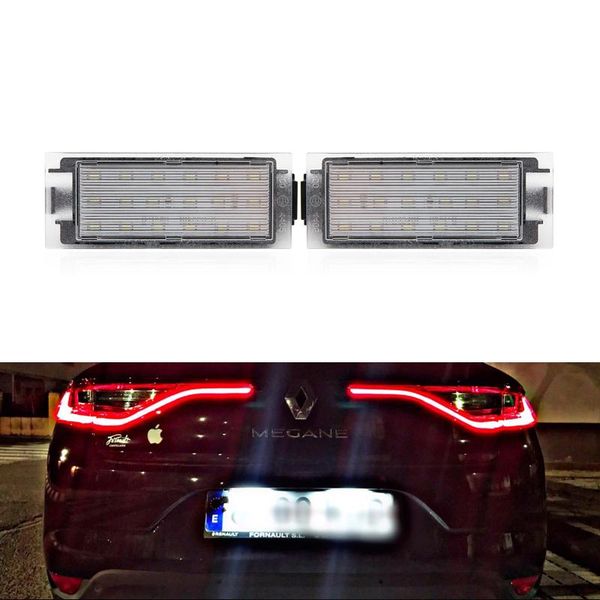 

emergency lights 2pcs white car led number license plate direct fits for clio megane twingo ii lagane 5d vel satis master