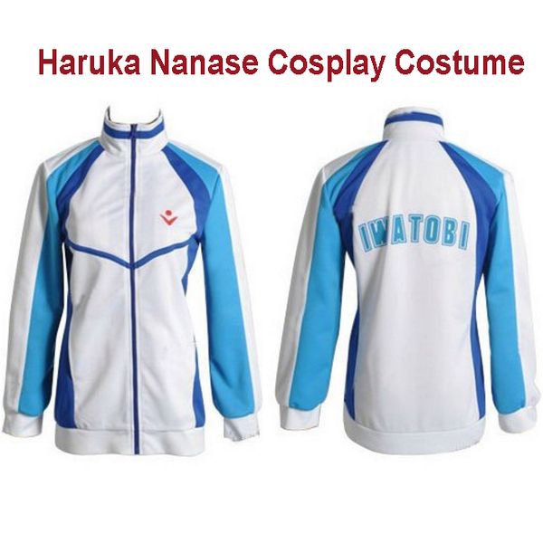 

anime costumes iwatobi swim club haruka nanase cosplay costume jacket hoodie anime high school sport wear for men and women, Black