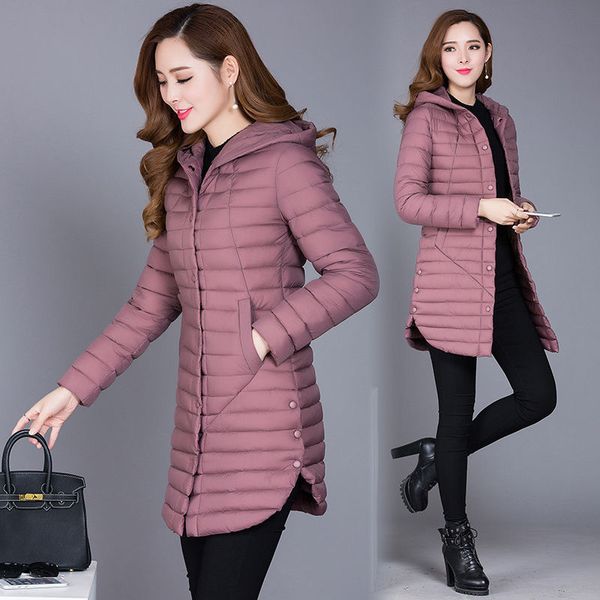 

new fashion plus size 4xl women medium-long winter coats red/black warm hooded ladies outwear female coat 201014