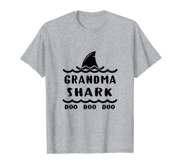 

grandma shark - doo doo doo t-shirt, White;black