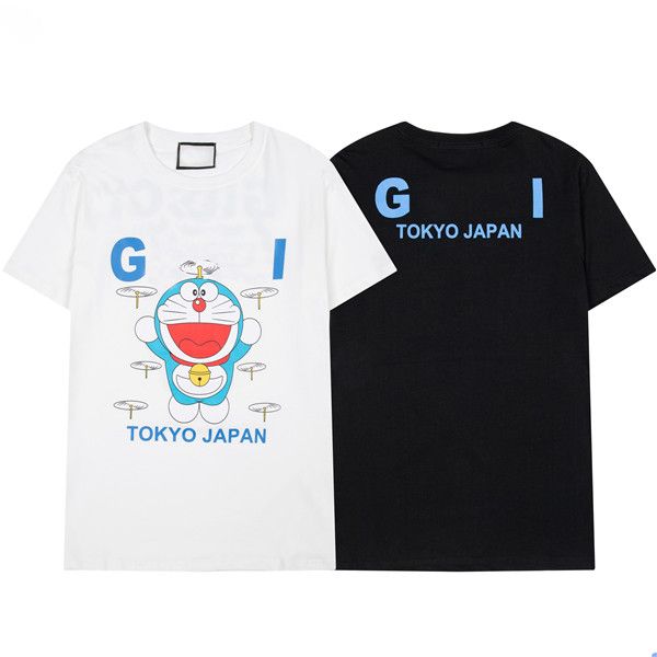 

2021 fashion 100% cotton mens tee summer print cartoon t shirt women ladies short-sleeved round neck t-shirts man tees#11, White;black