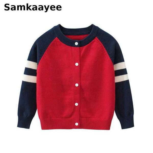 

3-11y kids boys sweater baby cardigan spring autumn children knitted clothing clothes patchwork single breasted knitwear y38 y1024, Blue