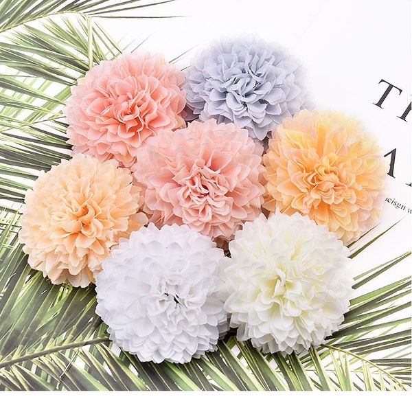 50pcs 5cm pompom rosa branco artificial flores de seda hidrangea decoração de casamento caseiro diy scrapbooking flor falsa jllgyv