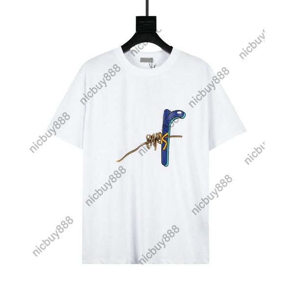 

true size paris designer luxury blue letter print t shirts men womens solid color breathable t shirt higher version t shirt, White;black