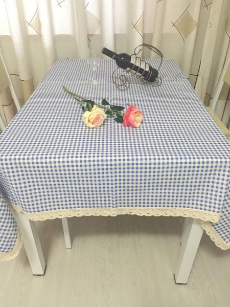 

100% cotton tablecloth fabric table cloth small lattice coffee table cloth on sale