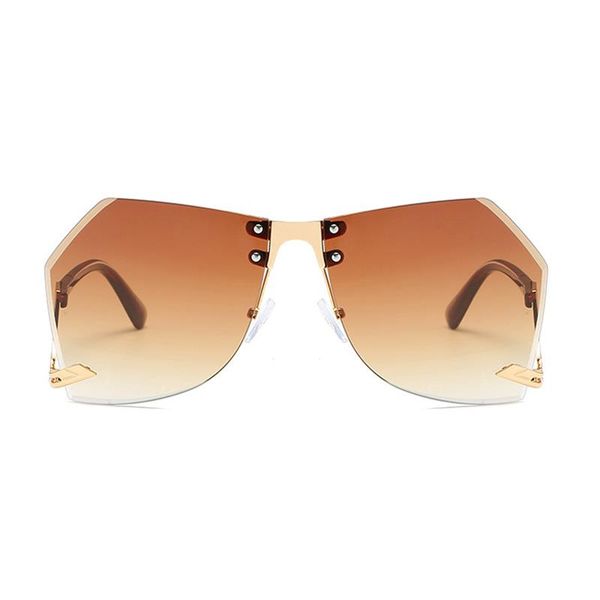 

female shades new rimless vigig sunglass designer irregular zuee sunglasses brand clear women gradient oversize frame fashion alloy leaav, White;black