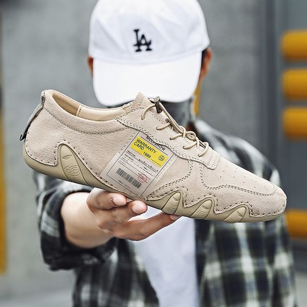 

2021 casual fashion trend handmade doudou large men's sho, Black