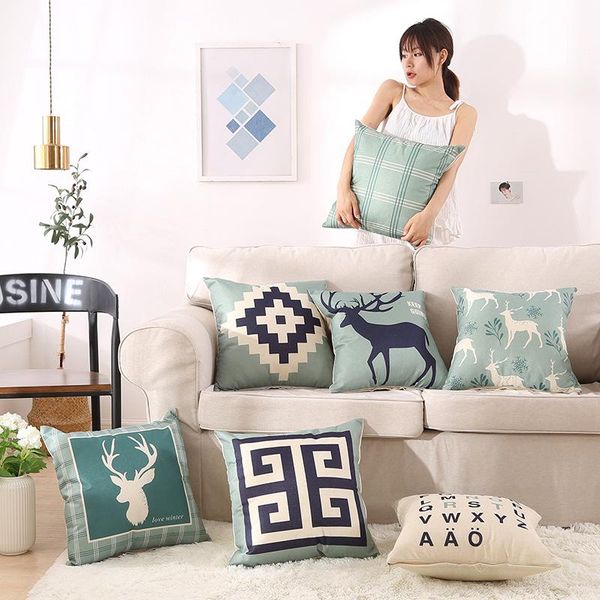 

pillow case 2021 years green elegant sofa accent christmas cushion cover 45x45 cm nordic home decorative