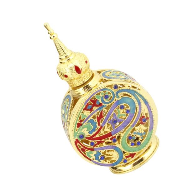 

storage bottles & jars 1pc alloy glass perfume bottle delicate essential oil container for 10ml