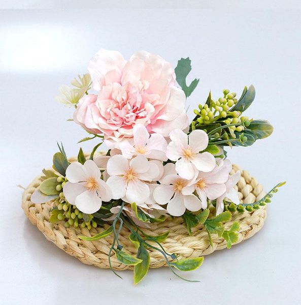

decorative flowers & wreaths artificial rose hydrangea fake bouquet home decoration wedding flower arrangement material peony wreath