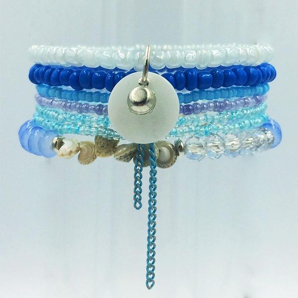 

charm bracelets 2021 unique cute multilayer elegant designer summer bohe custom friendship bohemian shell bead for women, Golden;silver