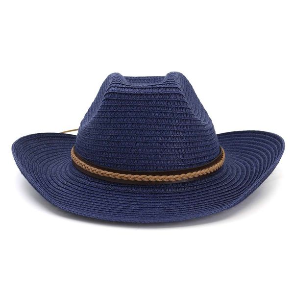 

caps west cowboy style straw hat whit outdoor sea beach hood sunscreen sunshade hat dawa hat nzcm039, Blue;gray