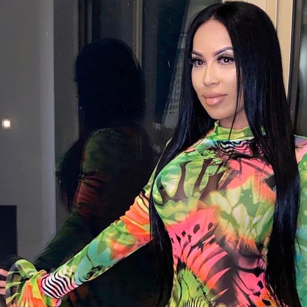 

2020 printed women shorts jumpsuits see through mesh bell long sleeves nightclub party playsuits new arrivals, Black;white