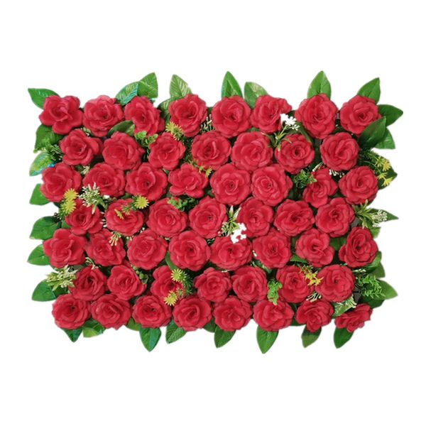 Pannello di fiori di rose artificiali da parete di fiori di design 3D per centrotavola di Natale per la decorazione di fondali di nozze