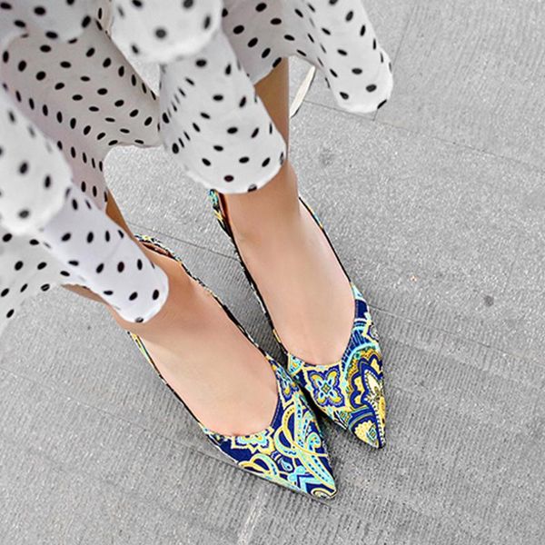 

dress shoes fashion heel sandals women flower elegant pointed toe pu square heels colorful ladies casual sandalias mujer, Black