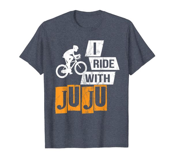 

i ride with juju graphic - distressed funny gift t-shirt, White;black