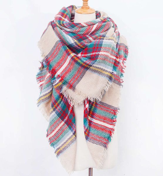 

new star with large camouflage women's square scarf color plaid shawl, Blue;black