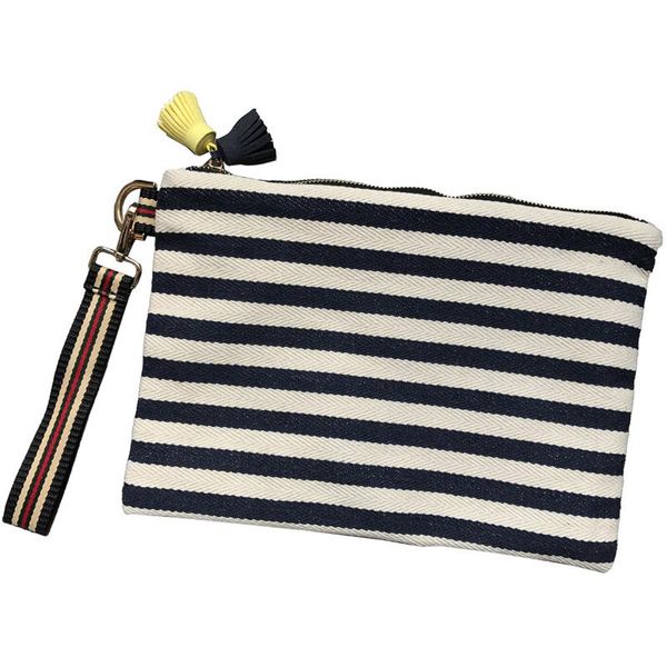 

evening bags women striped clutch fashion tassel lady small canvas purse casual all-match envelope bag female mini handbag